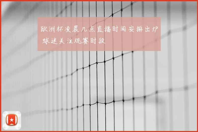 欧洲杯凌晨几点直播时间安排出炉 球迷关注观赛时段