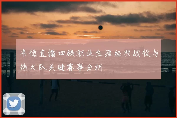 韦德直播回顾职业生涯经典战役与热火队关键赛事分析